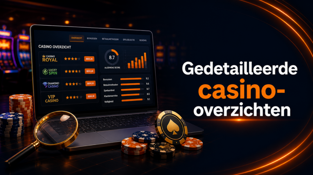 Gedetailleerde casino-overzichten met reviews en ratings
