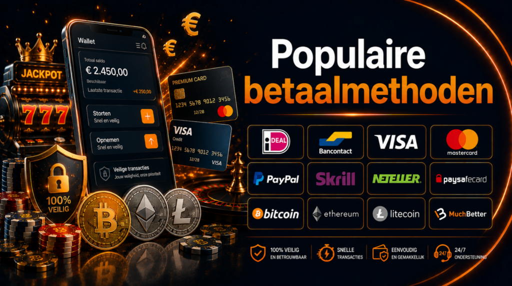 Populaire betaalmethoden voor online casino transacties