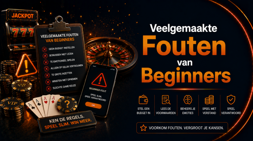 Veelgemaakte fouten van beginners bij online casino’s