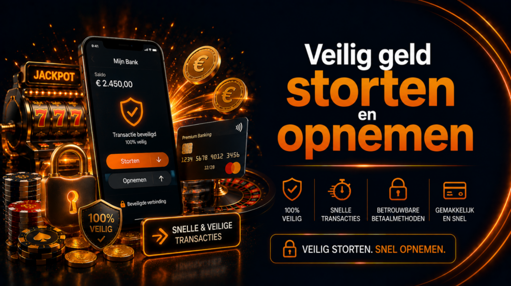 Veilig geld storten en opnemen bij online casino’s