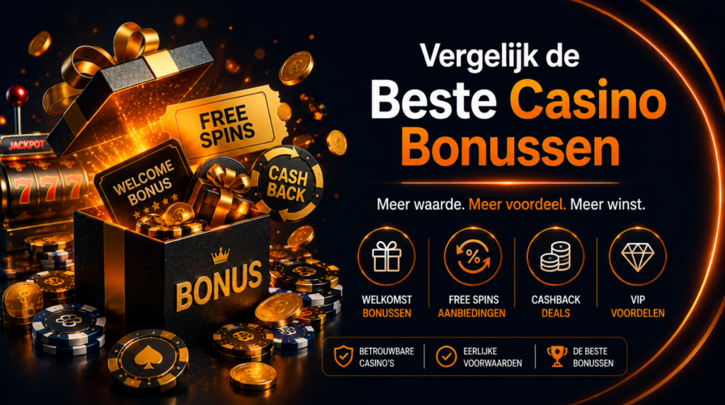Vergelijk de beste casino bonussen en free spins